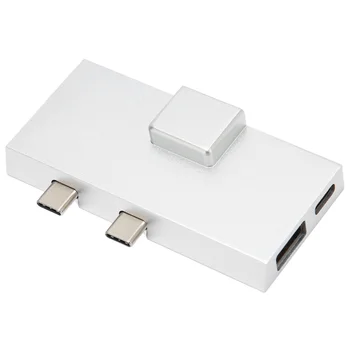 Докинг станция 7 в 1 USB C с мултимедиен интерфейс 4K HD Интерфейс за карта памет, USB 3.0 за HDTV Монитори Проектори