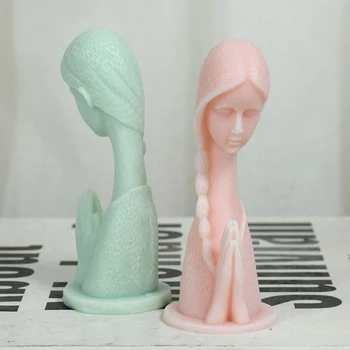 3D Моли момиче, Силиконова форма за свещи, Форми за сапуни ръчно изработени Форми от смола, Скърпвам, Шоколадова торта, Начало декор, Подаръци