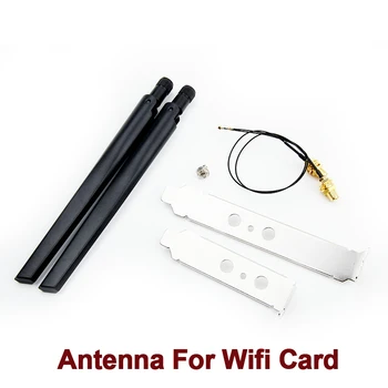 Комплект външна антена 2x6DBi RP-SMA с удлинительным кабел IPEX MHF4 2,4 Ghz И 5 Ghz двойна лента За M. 2 WiFi карта за Intel AX200 AX210