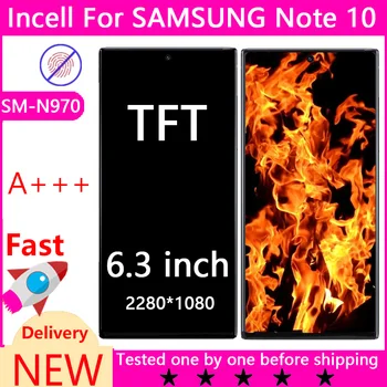 incell НОВ NOTE10 За SAMSUNG Galaxy Note 10 N970F N970 N9700 LCD дисплей с Рамка на Дисплея TFT Сензорен екран Дигитайзер в Събирането на A ++ +