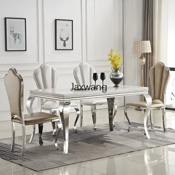 Скандинавските трапезни столове за кухненски мебели, стол за хранене от неръждаема стомана, филтър за ресторанта на стола, Прост, модерен стол, с акцент