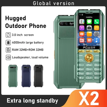 X2 Трайни Мобилен телефон 2G GSM 3 SIM-карти 4000 ма 3,0 