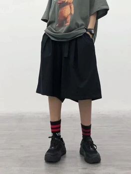 Градинска облекло Harajuku, Шорти-карго Оверсайз, Дамски Панталони с дължина до коляното в японски стил, широки панталони в стил хипи, пънк, Летни