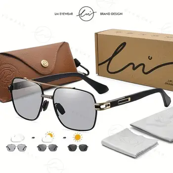 Марката LM, Квадратни Фотохромичните Слънчеви очила За мъже, Дамски Поляризирани Слънчеви очила-Хамелеон, Слънчеви очила за шофиране, zonnebril heren