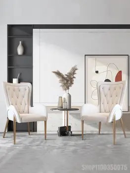 Скандинавски лесен Луксозен стол за хранене, Италиански модерен стол за почивка, стол за домашен кабинет, минималистичен стол за отдел 