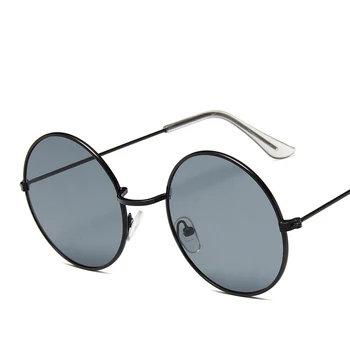2023 Ретро Кръгли Розови очила Дамски Маркови Дизайнерски Слънчеви Очила За жени От сплав с Огледало Женски Oculos De Sol Черен
