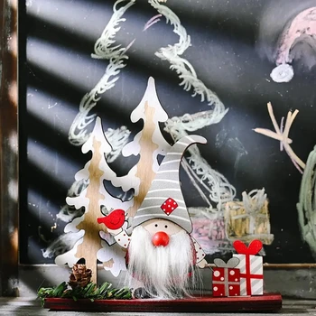 Коледно дърво, дървена декорация, Нова година 2024, Весела Коледна украса за декориране на дома, 2023, Коледни подаръци, късмет