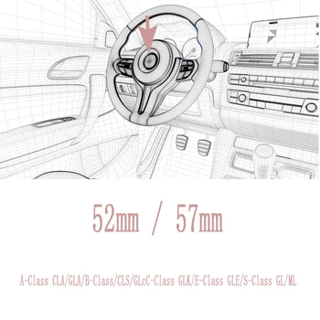 1 бр. стикер на волана на Mercedes-Benz 52 мм/57 мм за A-Class CLA/GLA/B-Class/CLS/GLcC-Class GLK/E-Class GLE/S-Class GL/ML