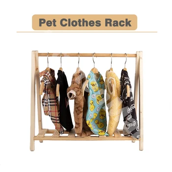 Домашна котка Куче Дървен шкаф Закачалка за дрехи, Закачалка за Аксесоари за съхранение (Размер: S)
