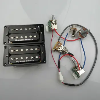 Барабан характеристика на полиграфическото Китара Звукосниматели Humbucker Звукосниматели 4C С Жгутом кабели 2V1T Комплект Части за електрически китари