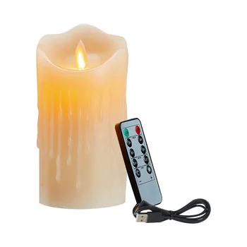 Led свещ, блестящо беспламенные свещи, акумулаторна свещ, истински восъчни свещи с дистанционно управление, 12,5 см