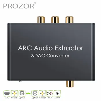 Аудиопреобразователь КПР ARC Audio Extractor, който е съвместим с HDMI и Оптичен SPDIF Коаксиально-аналогов цифроаналоговый аудиопреобразователь 3,5 мм