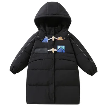 Зимно яке за момичета, Нова детска naka яке, модерно ветрозащитное непромокаемое дълга козина за момчета, черно, трайно на петна, TZ925