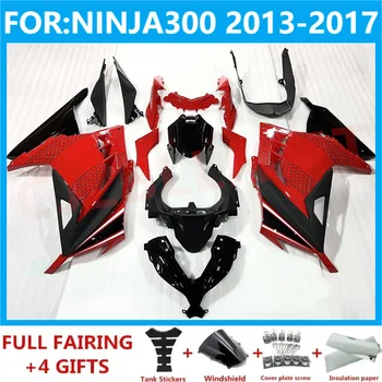 Нови комплекти обтекателей за мотоциклети ABS, подходящ за ninja 300 ninja300 2013 2014 2015 2016 2017 EX300 ZX300R, комплект обтекателей, червен, черен