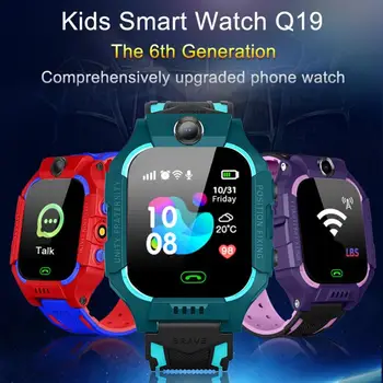 Q19 1,44-цолови Детски Смарт часовник с HD-съвместим дисплей, Чувствителен на допир, за двустранна Връзка, Защита от загуба на led цифрови часа