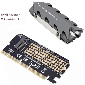 Карта на адаптера NVMe PCIe M. 2 NGFF SSD за PCIe 4.0 PCI Express X4-M2 с алуминиев радиатор
