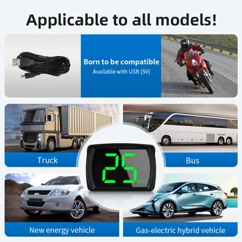 Универсален автомобилен HUD дисплей с два чипа, сателитна велосиметр, HD-LCD дисплей, сменяем към всички автомобили, автобуси, камиони