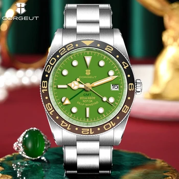 Мъжки часовник CORGEUT NH34 GMT, бизнес и модерни мъжки часовници, механични-автоматични сапфировые стъкло, дата на 200 м, водоустойчив