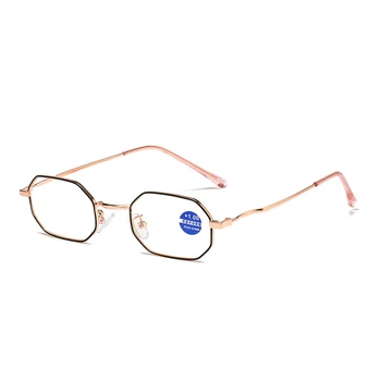 Модни очила за четене със защита от синьо от сплав, женски здрави очила, преносими очила за далекогледство +100 +150 +200