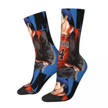 Хип-хоп, Ретро Mitsui Crazy Мъжки компресия чорапи Унисекс Slamdunk Harajuku Безпроблемно с забавен принтом Новост Happy Crew Sock