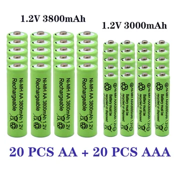 1.2 AA 3800 mah NI-MH акумулаторни батерии + 1.2 AAA 3000 mah Акумулаторна батерия NI-MH батерия + безплатна доставка