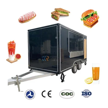 Индивидуална градинска мобилни количка за хранене, мини-мобилна количка за бързо транспортиране на открито, концессионный ремарке за хранене, напълно оборудван
