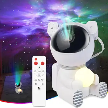 Проектор Galaxy с лунен ночником, проектор Astronaut Star с регулируем ъгъл на наклона на главата, перфектен декор за деца и възрастни
