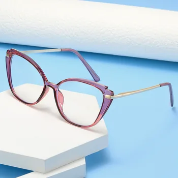Нови очила с анти-синя светлина за жените, метални очила във формата на пеперуда, в Ретро стил, очила с анти-синя светлина, модерни декоративни очила