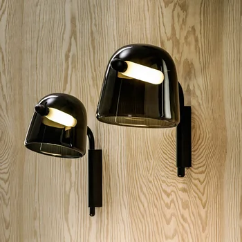 Модерен, скандинавски минималистичен нощни монтиран на стената лампа дизайнер ins творчески лампа за спални, кабинет, коридор, модерни стъклени декоративни лампи