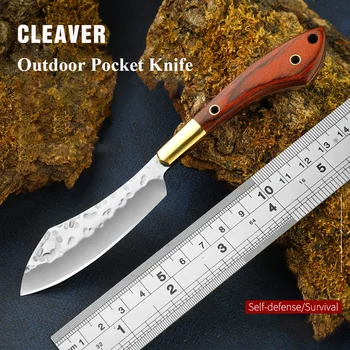 Джобен нож За Мъже, EDC, Ръчни инструменти, Приспособления за оцеляване на открито, Дървена дръжка, Военно-тактически Ловен нож, Ръчен Нож