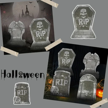 1бр пяна скелет Хелоуин украса за дома гроба страна на Прилеп за Хелоуин аксесоари за дома подпори ужас Реап надгробная печка