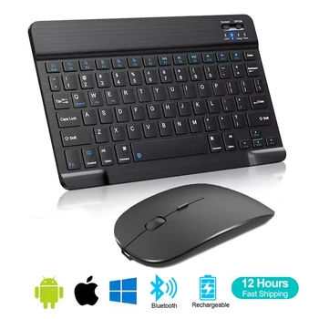 Испано-френска безжична клавиатура Bluetooth Azerty, руски, Корейски За iPad, Mac, PC, таблет, мобилен телефон, лаптоп и мишка Mini с N