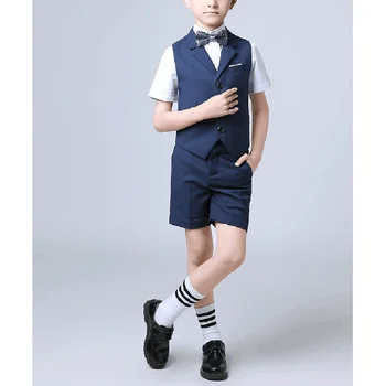 Лятна Нова детски дрехи, Модерен Однобортный монофонични жилетка за момчета, Всекидневни училище смокинг, Детски блейзър, костюми за момчета, тънък