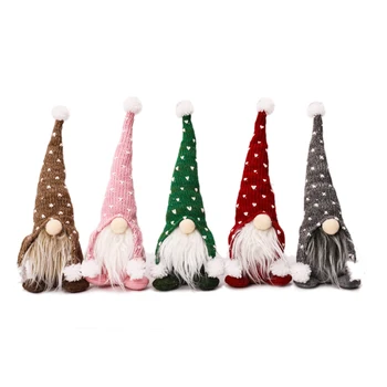 Коледна украса под формата на джуджета, безлични джуджетата Tomte, Шведски Джуджетата Nisse за домашен интериор на маса