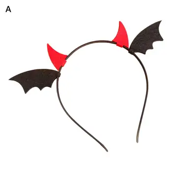 Превръзка на главата на Хелоуин, Празнични Аксесоари за коса за Хелоуин, Бичи Рога, паяжини, Шапка на вещица, превръзка на главата ми с крила на прилеп, за партита