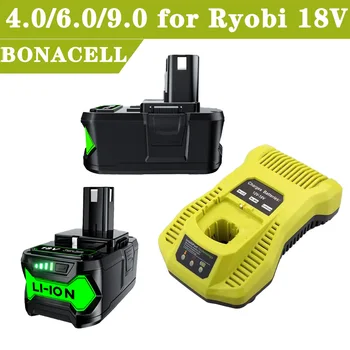 С акумулаторна батерия BMS 6,0/9,0 18V за ryobi one plus 18v батерия P108 P103 P104 P105 P109 18-Вольтовые Безжични електрически инструменти
