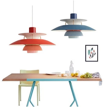 Скандинавски Датски Дизайнерски led окачен лампа за масата за хранене, Подвесная Полилей, лампа E27, осветителни Тела