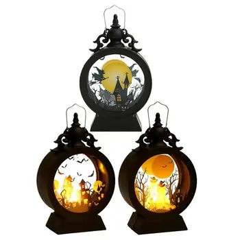 Фенери за Хелоуин, Преносими led фенерче във формата на Тиква, Декоративни висящи лампи, подпори за ужасите, на Фестивала на призраци, Аксесоари за декорация на партита