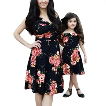 Модни дамски рокли за майки и дъщери, комплекти летни дрехи за момичета