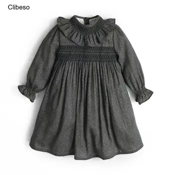 2023 Clibeso/ Винтажное есента рокля за момичета, луксозни дизайнерски рокли с мирис за бебета, Бебешки брендовое висококачествено рокля с мирис на