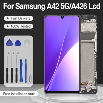 6,6-Инчов Дисплей A426 За Samsung Galaxy A42 5G lcd Сензорен Дигитайзер A426B A426U В Събирането на Замяна С Рамка Безплатна Доставка