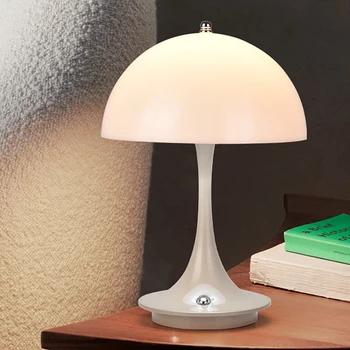 Светодиодна настолна лампа под формата на гъбата, преносима USB зареждане, лампа с регулируема яркост, нощна лампа за спални