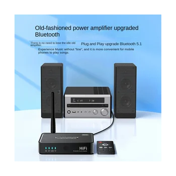 Bluetooth Аудиоприемник Предавател 5.1 NFC Стерео AUX вход RCA Оптичен HiFi Безжичен аудиоадаптер с дистанционно Bluetooth приемник