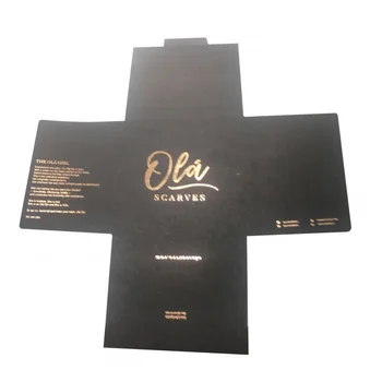 customizd дизайн индивидуални черни сгъваеми кутии пликове, шалове, опаковъчна кутия