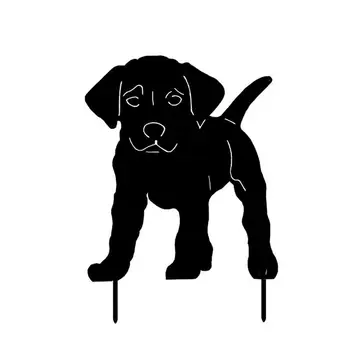 Интериор под формата на Силует Черно Куче Колове за животни За декор на тревата за многократна употреба И Преносим Акрилни Украшение във формата на Силует на кучето За Куче