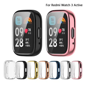 Мек калъф за Redmi Watch 3, Активен смарт каишка за часовник, протектор на екрана, предна част от TPU, калъф за Xiaomi Redmi Watch3