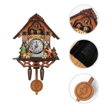 Стенен часовник с кукувица, дървени стенни часовници в селски стил, Реколта стенен часовник в стил фермерска за хол, спалня, кухня