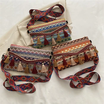Нова Реколта на Бохемската чанта през рамо с ресни, Женствена чанта с пискюли в стил Бохо, хипи, Циганин дамска чанта с ресни, Отворена чанта, чанти
