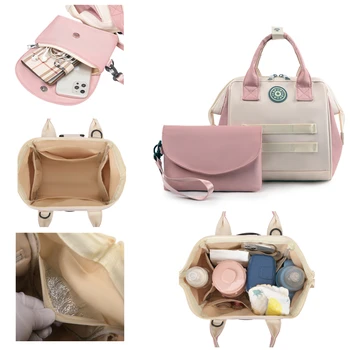 Чанта за памперси за новородено в Корейски стил, чанта на рамото за мама, Стеганая Количка с бродерия, Органайзер за съхранение на памперси, Големи чанти