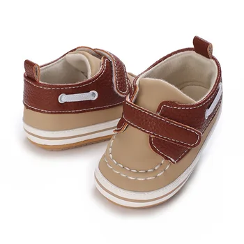 Пролет-есен Обувки с мека подметка за по-малките момчета 0-12 месеца; Обувки за ходене за малки момчета; Обувки за почивка за новороденото;